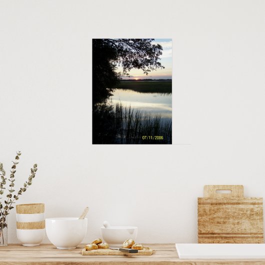 Poster Coucher de soleil de Canne Island (Cuisine)