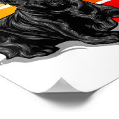 Poster Coucher de soleil de chien du Labrador noir style  (Coin)