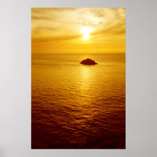 Poster coucher de soleil de Cornwall