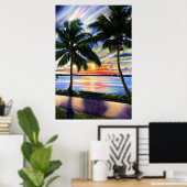 Poster Coucher de soleil de Floride sur la côte (Bureau à domicile)
