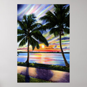 Poster Coucher de soleil de Floride sur la côte