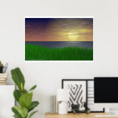 Poster Coucher de soleil de Grassy (Bureau à domicile)