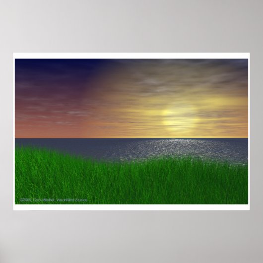 Poster Coucher de soleil de Grassy (Devant)
