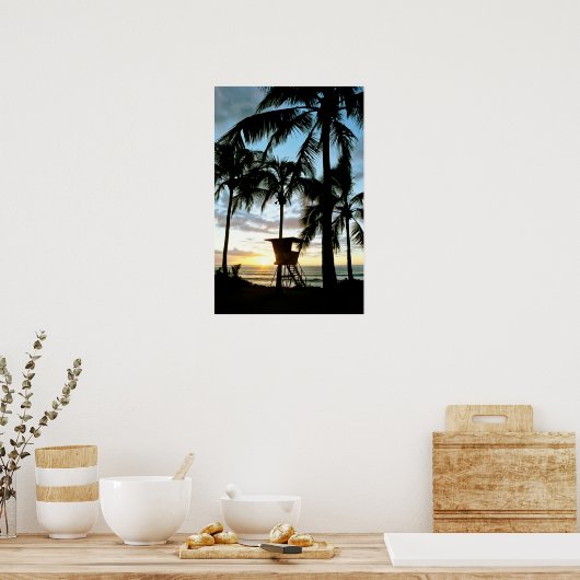 Poster Coucher de soleil de Haleiwa (Cuisine)