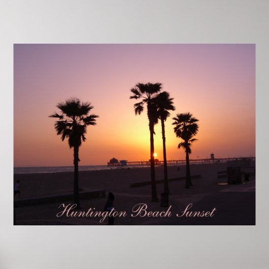 Poster Coucher de soleil de Huntington Beach (Devant)