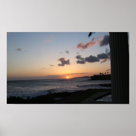 Poster Coucher de soleil de Kauai (Devant)