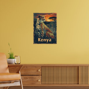 Poster Coucher de soleil de Kenya Cheeatah