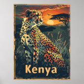 Poster Coucher de soleil de Kenya Cheeatah (Devant)
