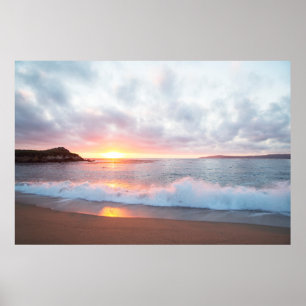 Poster Coucher de soleil de la côte du Pacifique à Monter