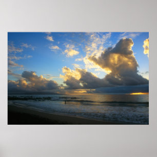 Poster Coucher de soleil de la plage de Kamole