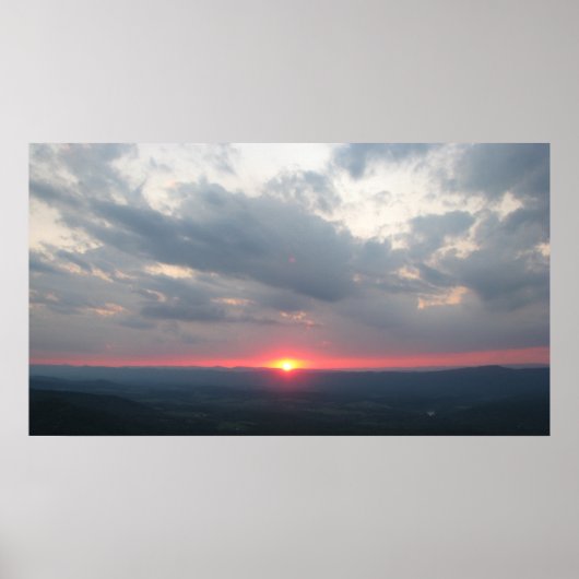 Poster Coucher de soleil de la vallée de Shenandoah (Devant)