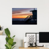 Poster Coucher de soleil de l'heure d'or - Venice Beach,  (Bureau à domicile)