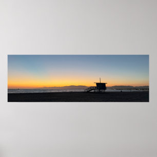 Poster Coucher de soleil de l'heure d'or - Venice Beach, 
