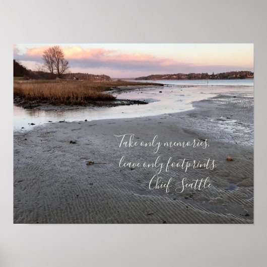 Poster Coucher de soleil de l'océan d'hiver (Devant)