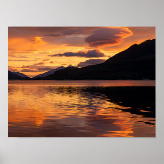 Poster Coucher de soleil de loch