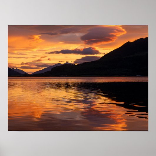 Poster Coucher de soleil de loch (Devant)
