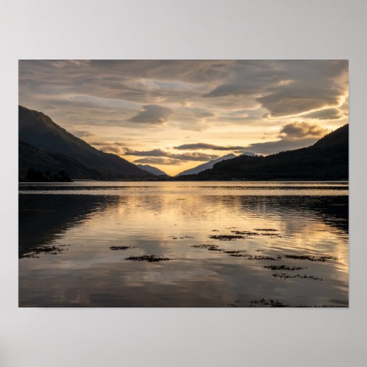 Poster Coucher de soleil de loch (Devant)