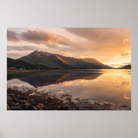 Poster Coucher de soleil de loch (Devant)