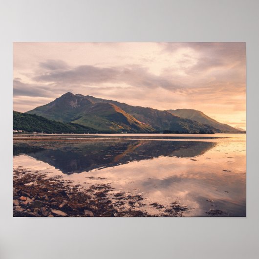 Poster Coucher de soleil de loch (Devant)