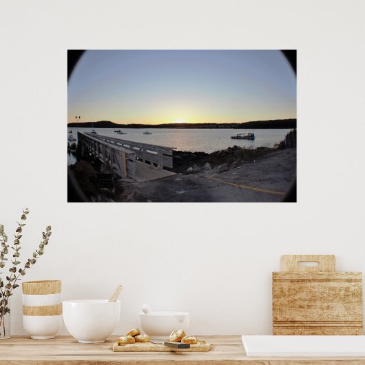 Poster Coucher de soleil de Maine Dock (Cuisine)