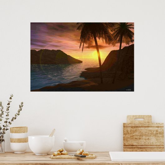 Poster Coucher de soleil de Maui (Cuisine)