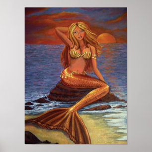 Poster Coucher de soleil de Mermaid