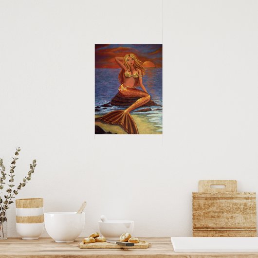 Poster Coucher de soleil de Mermaid (Cuisine)