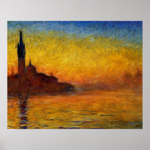 Poster Coucher de soleil de Monet Venise Impressionnisme