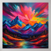 Poster Coucher de soleil de Neon Mountain (Devant)