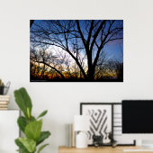 Poster Coucher de soleil de novembre de ma fenêtre (Bureau à domicile)