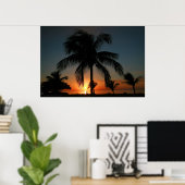 Poster Coucher de soleil de palmier (Bureau à domicile)