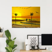 Poster Coucher de soleil de Paradise Shore (Bureau à domicile)