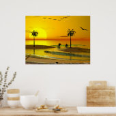 Poster Coucher de soleil de Paradise Shore (Cuisine)
