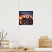 Poster Coucher de soleil de Philadelphie (Cuisine)
