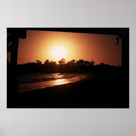 Poster coucher de soleil de plage de goleta, père Noël ba (Devant)