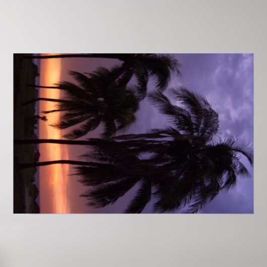 Poster Coucher de soleil de plage tropical (Devant)