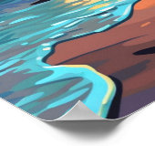 Poster Coucher de soleil de plage tropical (Coin)
