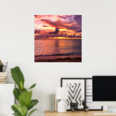 Poster Coucher de soleil de plage tropical (Bureau à domicile)