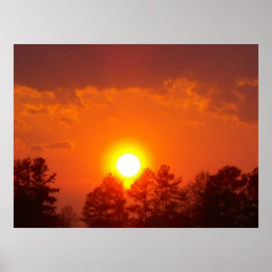 Poster Coucher de soleil de récolte (Devant)