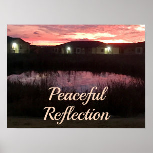 Poster Coucher de soleil de réflexion pacifique sur l'éta
