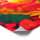 Poster Coucher de soleil de Reggae de l'île tropicale (Coin)