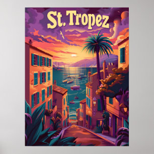 Poster Coucher de soleil de Saint-Tropez
