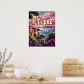 Poster Coucher de soleil de Saint-Tropez (Cuisine)