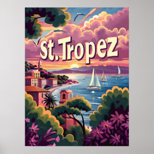 Poster Coucher de soleil de Saint-Tropez