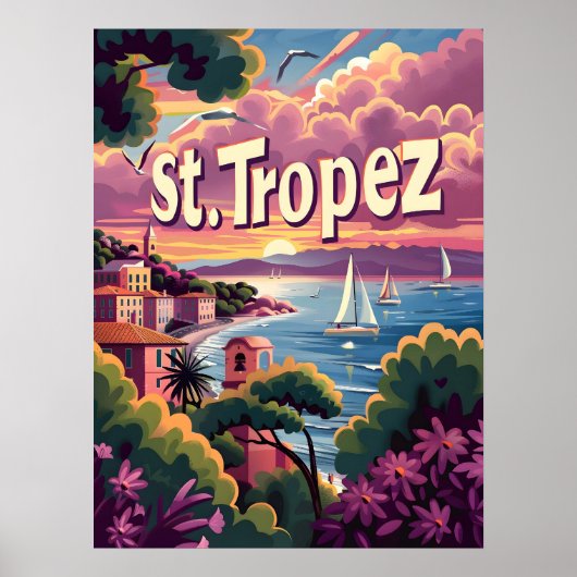 Poster Coucher de soleil de Saint-Tropez (Devant)
