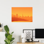Poster Coucher de soleil de San Francisco. (Bureau à domicile)