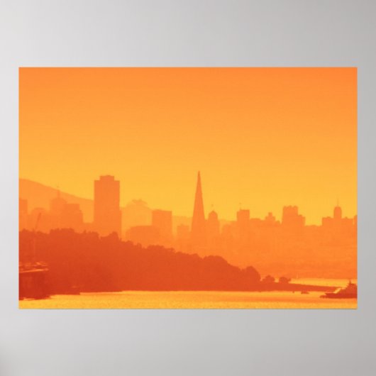 Poster Coucher de soleil de San Francisco. (Devant)