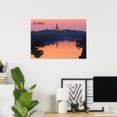 Poster coucher de soleil de shwedagon (Bureau à domicile)