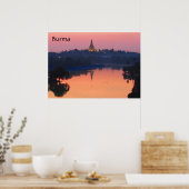Poster coucher de soleil de shwedagon (Cuisine)