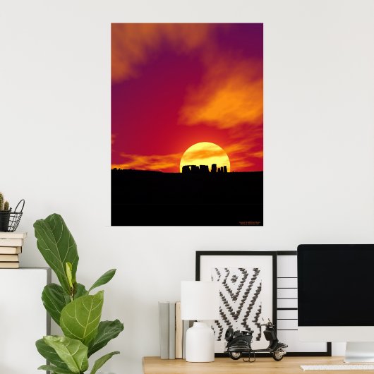 Poster Coucher de soleil de Stonehenge (Bureau à domicile)